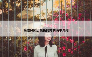 简洁风简历模板网站的简单介绍