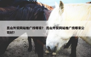 昆山外贸网站推广找哪家？ 昆山外贸网站推广找哪家公司好？