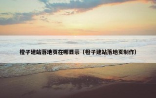 橙子建站落地页在哪显示（橙子建站落地页制作）