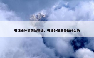 天津市外贸网站建设，天津外贸局是做什么的