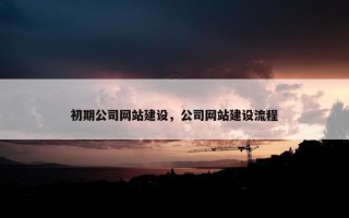 初期公司网站建设，公司网站建设流程