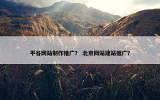 平谷网站制作推广？ 北京网站建站推广？