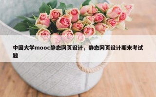 中国大学mooc静态网页设计，静态网页设计期末考试题
