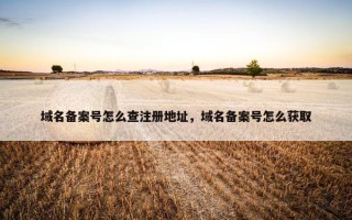 域名备案号怎么查注册地址，域名备案号怎么获取