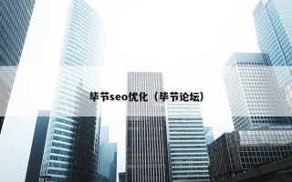 毕节seo优化（毕节论坛）
