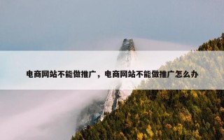 电商网站不能做推广，电商网站不能做推广怎么办