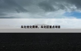 从化优化费用，从化区重点项目