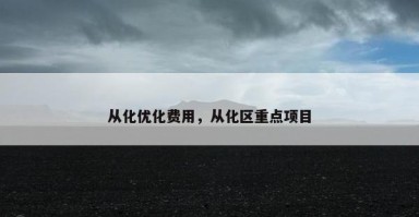从化优化费用，从化区重点项目