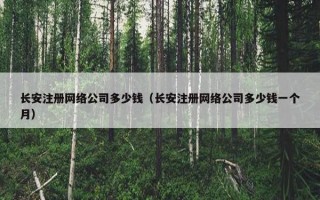 长安注册网络公司多少钱（长安注册网络公司多少钱一个月）