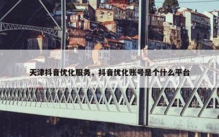 天津抖音优化服务，抖音优化账号是个什么平台