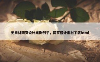 无素材网页设计案例例子，网页设计素材下载html