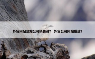 外贸网站建站公司销售员？ 外贸公司网站搭建？