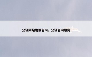 公证网站建设咨询，公证咨询服务