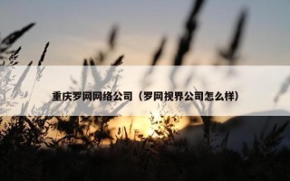 重庆罗网网络公司（罗网视界公司怎么样）