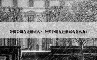 外贸公司在注册域名？ 外贸公司在注册域名怎么办？