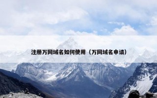 注册万网域名如何使用（万网域名申请）