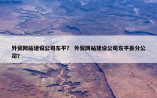 外贸网站建设公司东平？ 外贸网站建设公司东平县分公司？