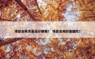 项目合同页面设计模板？ 项目合同封面图片？