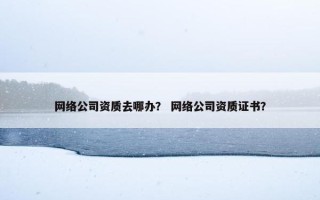 网络公司资质去哪办？ 网络公司资质证书？
