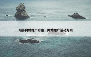 阳谷网站推广方案，网站推广活动方案