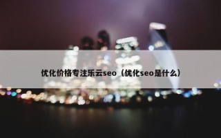 优化价格专注乐云seo（优化seo是什么）