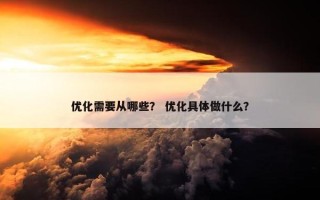 优化需要从哪些？ 优化具体做什么？