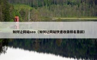 如何让网站seo（如何让网站快速收录排名靠前）