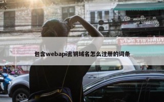 包含webapi密钥域名怎么注册的词条