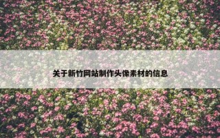 关于新竹网站制作头像素材的信息