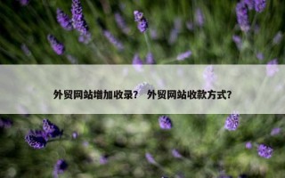 外贸网站增加收录？ 外贸网站收款方式？