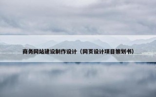 商务网站建设制作设计（网页设计项目策划书）