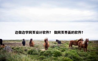 边做边学网页设计软件？ 做网页界面的软件？