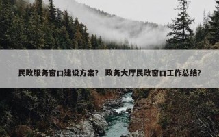 民政服务窗口建设方案？ 政务大厅民政窗口工作总结？