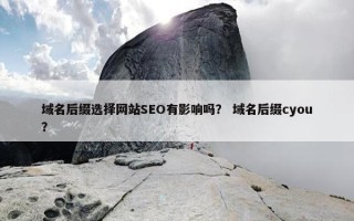 域名后缀选择网站SEO有影响吗？ 域名后缀cyou？