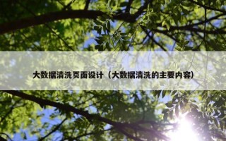 大数据清洗页面设计（大数据清洗的主要内容）