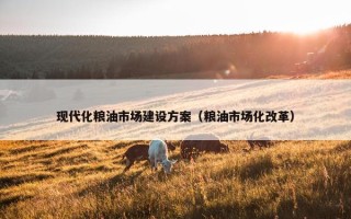 现代化粮油市场建设方案（粮油市场化改革）