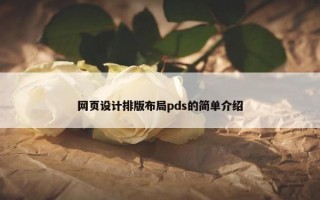 网页设计排版布局pds的简单介绍