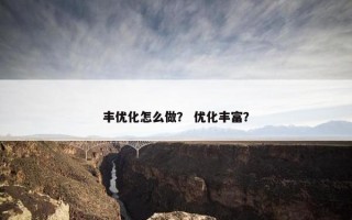 丰优化怎么做？ 优化丰富？
