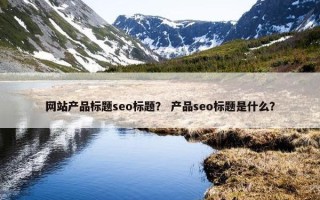 网站产品标题seo标题？ 产品seo标题是什么？