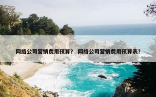 网络公司营销费用预算？ 网络公司营销费用预算表？