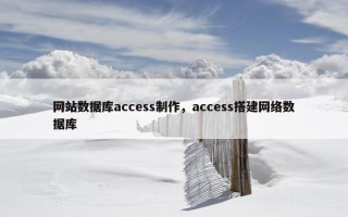 网站数据库access制作，access搭建网络数据库