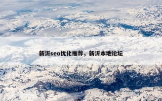 新沂seo优化推荐，新沂本地论坛