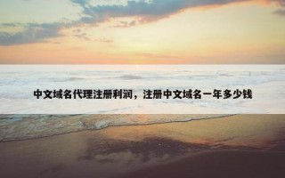 中文域名代理注册利润，注册中文域名一年多少钱