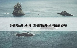 外贸网站开cdn吗（外贸网站开cdn吗是真的吗）