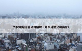 外贸建站运营公司招聘（外贸建站公司简介）