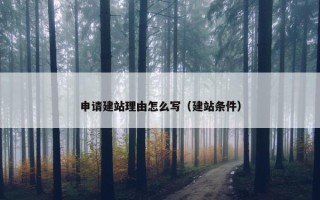 申请建站理由怎么写（建站条件）
