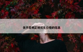 关于昆明正规优化价格的信息
