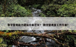 数字警务能力建设方案范文？ 数字警务室工作方案？