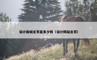 设计商城主页面多少钱（设计网站主页）
