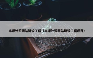 丰泽外贸网站建设工程（丰泽外贸网站建设工程项目）